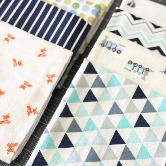 Luvable Friends Baby Boy Receiving Blankets LOT OF 8 - NEW (30x30 - Cotton) - Picture 2 of 3